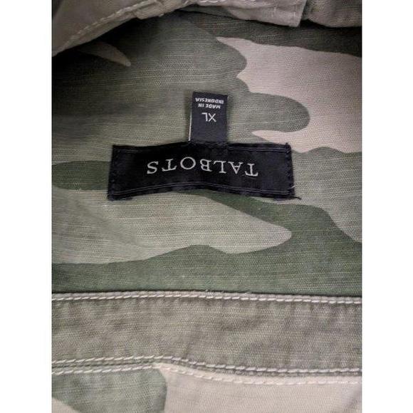 NWOT TALBOTS Cotton Jacket Button-up Camo Cargo Sz XL - Picture 5 of 9